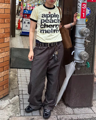 Non-faded herringbone denim pants