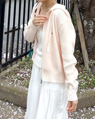 Knit zip hoodie