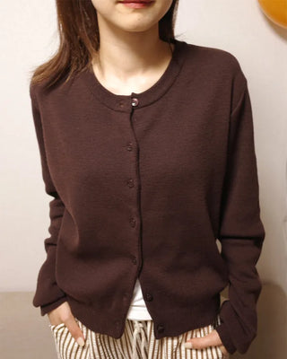 Round neck basic cardigan