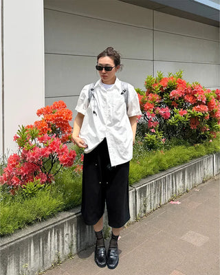 (UNISEX) Snap Bermuda Easy Pants
