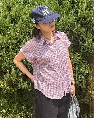 Checked Roll-Up Half Shirt