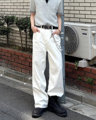 Wide-leg pants with elastic waistband