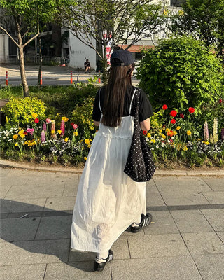 Frilled Shirring Long Dress