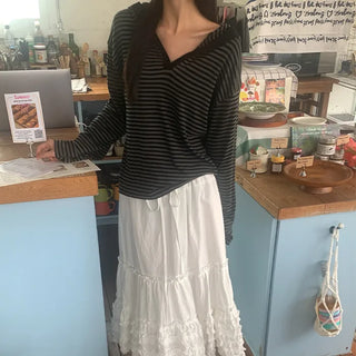Striped hooded T-shirt