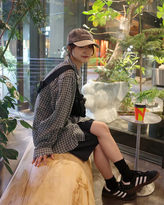 Checked loose-fit shirt