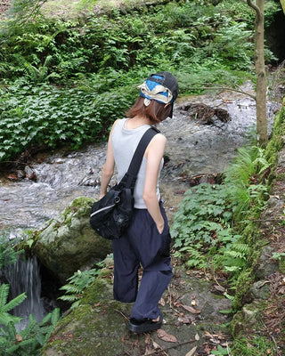 Elastic waist parachute pants