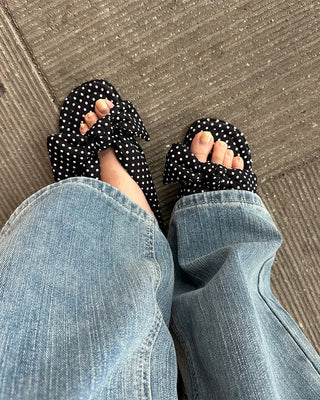 Big Ribbon Mule Sandals