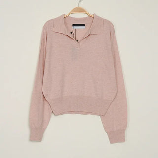 Cashmere Collar Long-Sleeve Knit