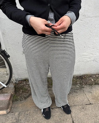Striped wide-leg pants
