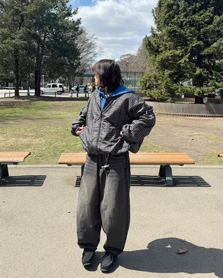 (UNISEX) Double Washed Balloon Denim Pants