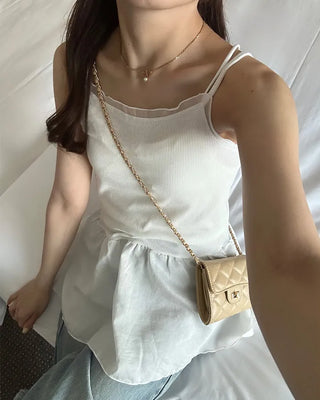 Long frill lace camisole