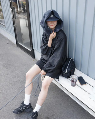Elastic waist nylon shorts