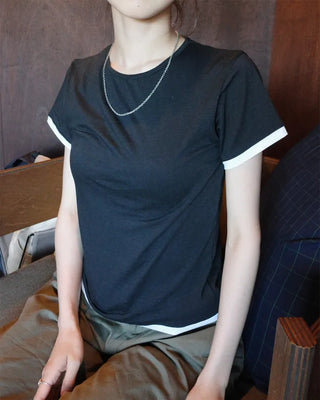 Layered short-sleeved T-shirt