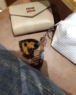 Heart Mirror & Comb Set Keyring