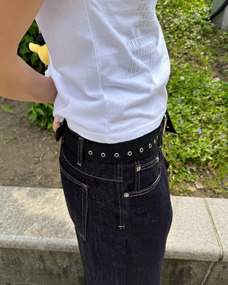 Eyelet canvas belt