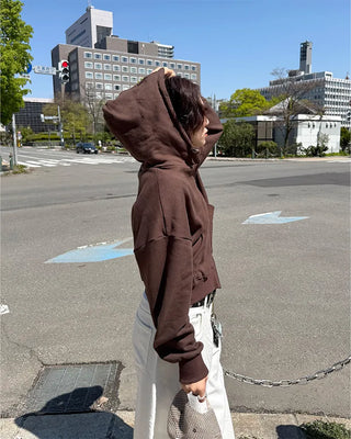 Cotton 2-Way Hooded Zip-Up