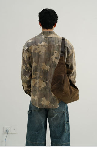 MASONPRINCE Draped Wrinkle Camouflage Shirt