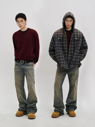 [MASONPRINCE] Wool Blend Layered Look Sweater