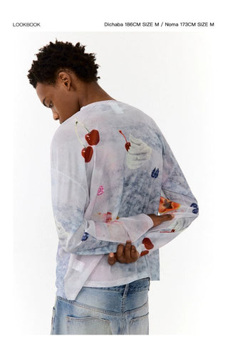 CONP Mesh Graphic Long Sleeve (White)