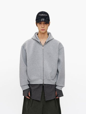 [MASONPRINCE] Faux Two-piece Hooded Jacket