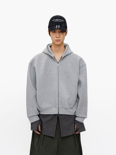 [MASONPRINCE] Faux Two-piece Hooded Jacket