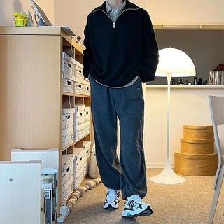 Oversized zip-up knit