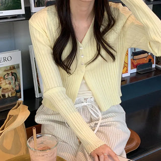 4-button open cardigan