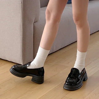 Simple platform loafers (2 colors)