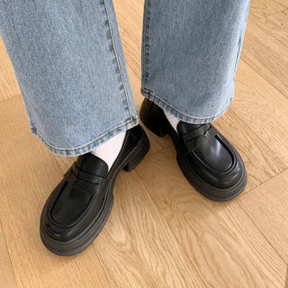 Simple platform loafers (2 colors)