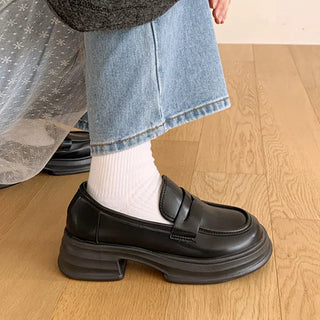 Simple platform loafers (2 colors)