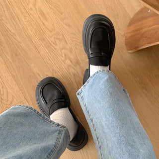 Simple platform loafers (2 colors)