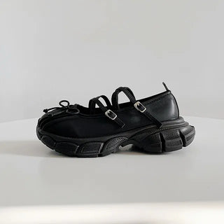 Mary Jane Ribbon Platform Loafer Sneakers (2 colors)