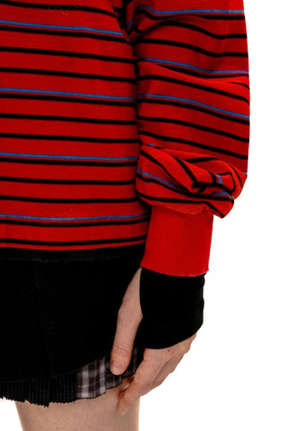 [Moromoro2] Layered Striped Polo Shirt