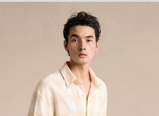 [CULTUM] Linen Blend Check Seersucker Shirt