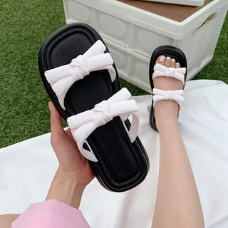 Ribbon platform sandals (3 colors)