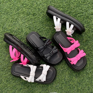 Ribbon platform sandals (3 colors)