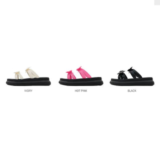 Ribbon platform sandals (3 colors)