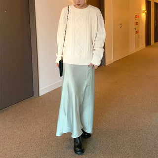 Satin long skirt