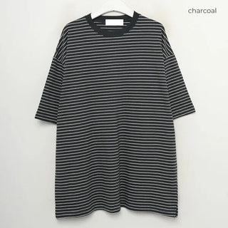 Striped round short-sleeved T-shirt