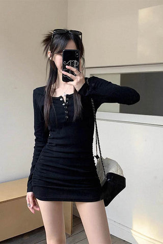 Long sleeve mini dress