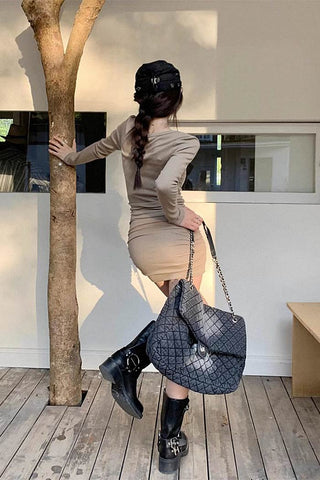 Long sleeve mini dress