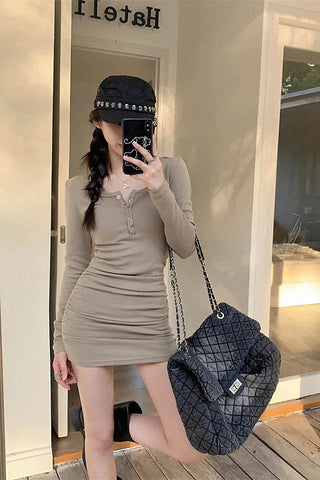 Long sleeve mini dress