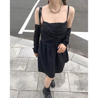 Shirred Mini Dress