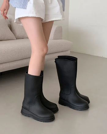 [Long/Mid-length] Platform Rain Boots (2 colors)