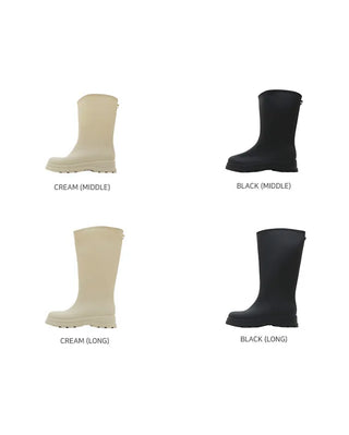 [Long/Mid-length] Platform Rain Boots (2 colors)