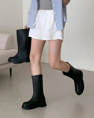 [Long/Mid-length] Platform Rain Boots (2 colors)