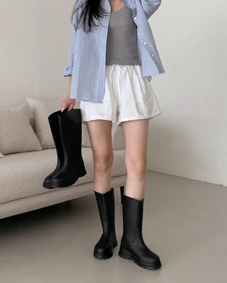 [Long/Mid-length] Platform Rain Boots (2 colors)
