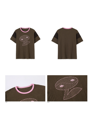 [CONP] Textured Embroidered T-shirt