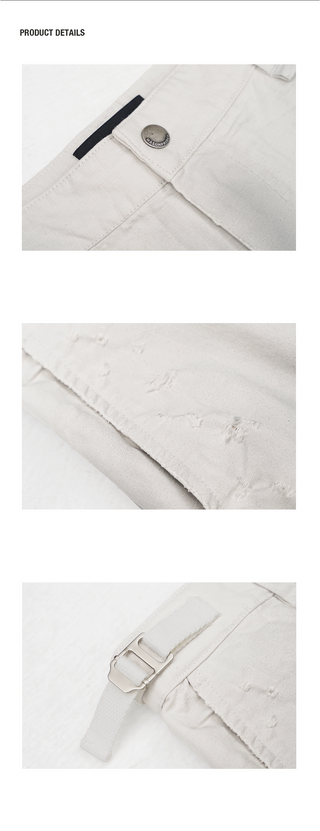 [MASONPRINCE] Distressed Ripstop Curved Pants