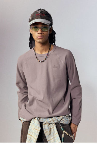 [Monterest] Waffle Knit Drop Shoulder Long Sleeve Tee